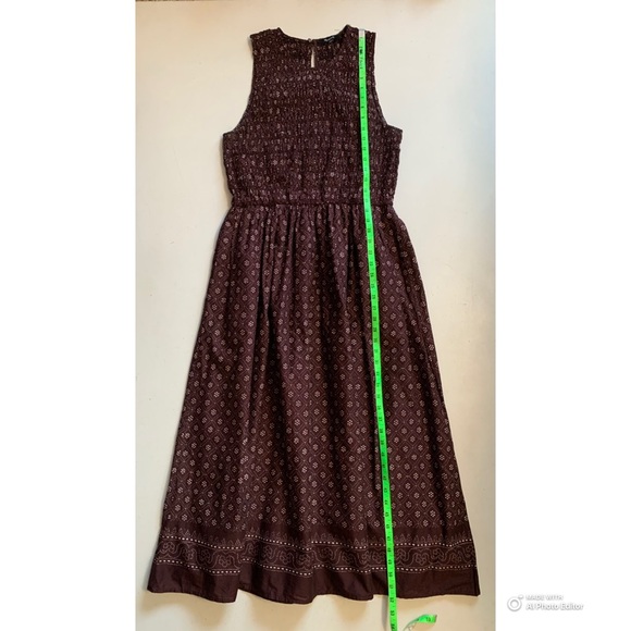 Madewell Dusty Plum The Melody Smocked Midi Dress in Daisy Print Size Large NWT - Picture 16 of 17